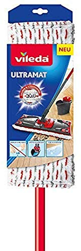 Vileda Ultramax Power 2-in-1-Flachreinigungssystem, Metall/Mikrofaser, schwarz/rot, 14 x 35 x 150 cm, 1 Stück