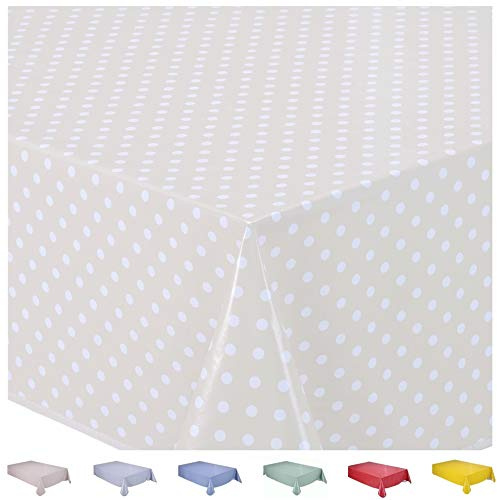 Home Direct Rektangulär vaxduk PVC vaxduk 140 x 240 cm liten prickig beige