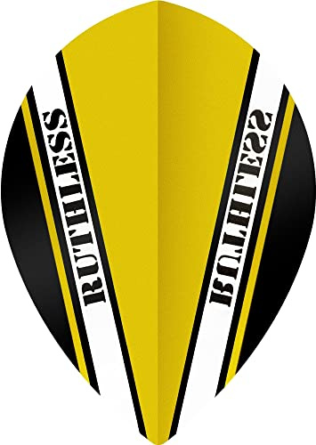 RUTHLESS RX V100 Pro Dart Flights | Extra Strong 100 Micron | Pear, Yellow, 3 Sets of 3 Flights (3XF3507)