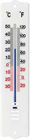 Velamp Plastic Indoor/Outdoor Thermometer 20 cm, Blanc