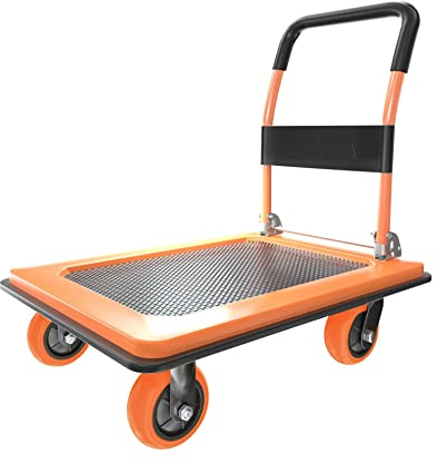 Platform Truck Heavy Duty Cart,1100Lbs Hand Truck Push Cart Dolly with 5'' 360 Degree Swivel Wheels for Loading and Storage 36x24Inch