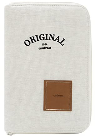 Cambrass - Portadocumenti bambino - Cartella per documenti del bambino - Custodia per libretto sanitario - Libro di nascita con tasche- Natura Beige 3x19x27cm