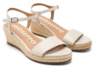 Sandales en Cuir Noir avec Talon COMPENSÉ en Jute pour Femme YALAHA