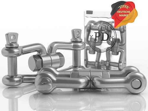 PD® Drehwirbel Edelstahl 6mm (Gabel-Gabel) | Wirbelschäkel aus rostfreiem Edelstahl A4 | Universelle Schäkel Edelstahl mit Drehgelenk für Garten, Boot & Heim | Drehhaken Schekel Hochfest | 1 Stück