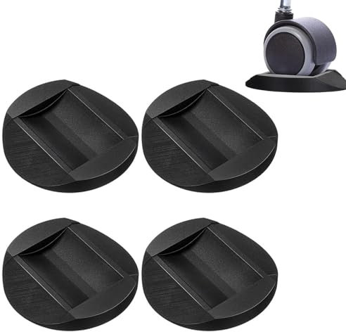4 PCS Furniture Caster Cups, Anti-Sliding Bed Wheel Stoppers, Furniture Stopper Office Chair Wheel Stoppers, Rubber Castor Cups for Wooden Floor Bed Sofa Chair Leg(Black)