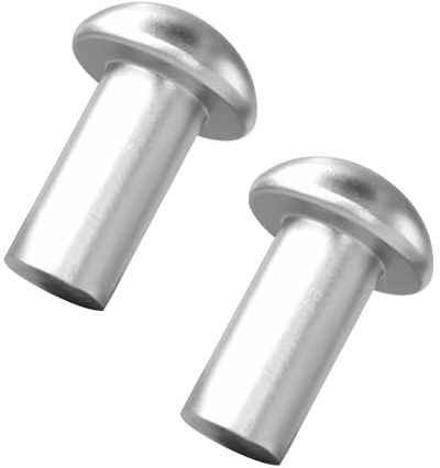 ALLCLEAN 3/16 Diameter X 3/8 Length Solid Aluminum Brazier Head Rivets,Aluminum Boat Rivets,Round/Dome Head Rivet,Pack of 150