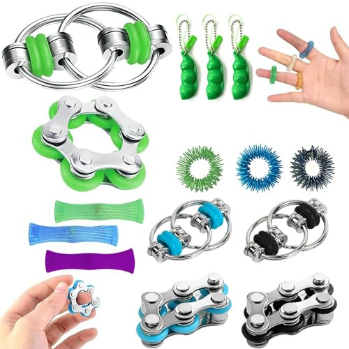 AHEJIOO Fidget Toys Set für Erwachsene – ADHS Spielzeug, Anti-Stress Gadget, 15 Stück Anti-Stress Spielzeug für Konzentration, Entspannung und Spaß für Kinder und Erwachsene