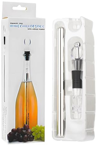 Enfriador de botellas de vino, Enfriador de vino | de enfriamiento de vino tinto | Varilla enfriadora de botellas de vino para vino tinto, varilla enfriadora rápida de vino sin hielo con tapón y verte