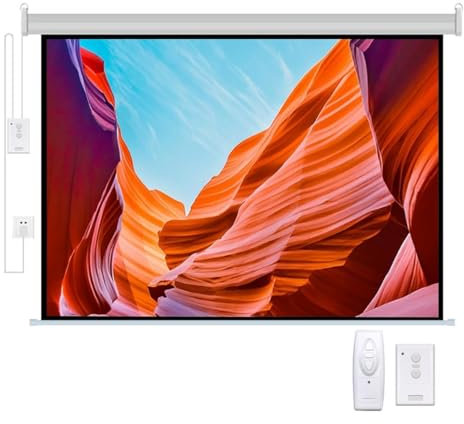 72 Inch Motorized Projector Screen 4:3 16:9 Projection Screen Adjustable With Remote Control Indoor/Outdoor HD Movie Screen, Wall/Ceiling Mounted, Perfect For Home Office Theater TV(72inch(4:3))