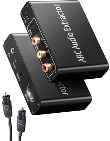 HDMI ARC Audio Extractor mit Optisches Digital Kabel, avedio links Hdmi Audio Converter mit CEC, hdmi zu Optische, Koaxiale und 3,5 mm ARC Adapter, 192 KHz HDMI Audio konverter Adapter Splitter