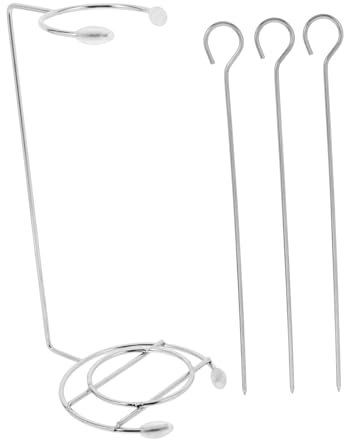 Abaodam Supporto Per Spiedini in Acciaio Resistente Per Barbecue Per Alimenti Per Kebab Supporto Per Spiedini Per Grigliate Domestiche Design Sicuro Per Grigliare Carne e Altri Alimenti