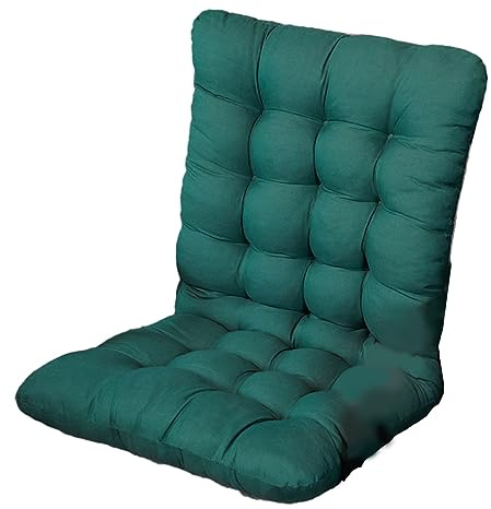 Cuscini per sedie da giardino, con schienale alto, imbottitura in velluto a coste ben confezionati, per sedie e mobili da esterno (verde)