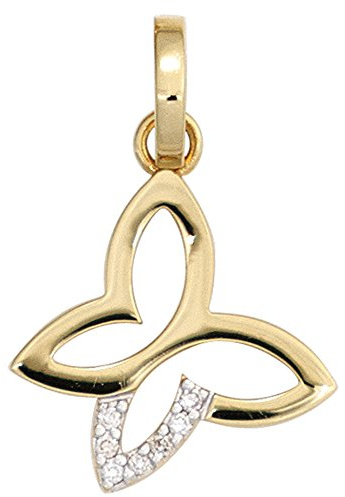 Jobo Damen-Anhänger Schmetterling aus 14 Karat 585 Gold mit 7 Diamanten