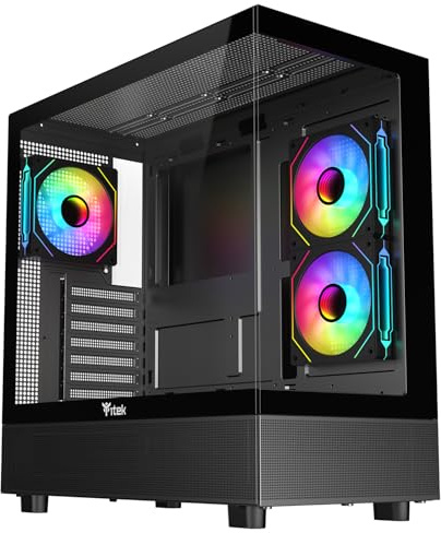 Itek Case SHOWBUI 42B - Gaming Tower, ATX, 3x12cm ARGB fan, 2xUSB3, Type-C, Side & Front Panel Temp Glass