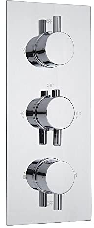 Milano Mirage – Modern 2 Outlet Triple Thermostatic Concealed Mixer Shower Valve - Chrome