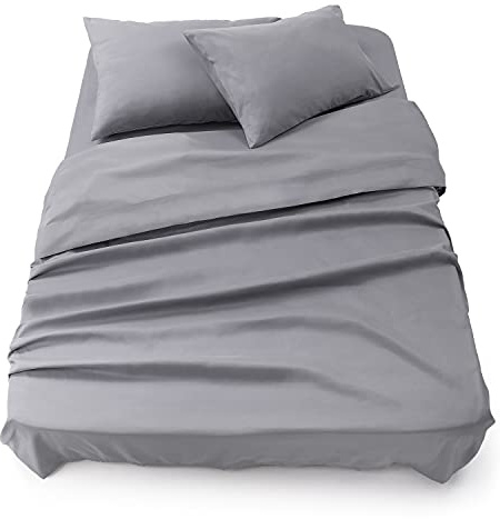 Blumtal - 180 x 200 mikrofiber sängkläder - 3 delar - påslakan 180 x 200 + 2 personer platt ark (280 x 275) + 2 örngott 50 x 80 - grå