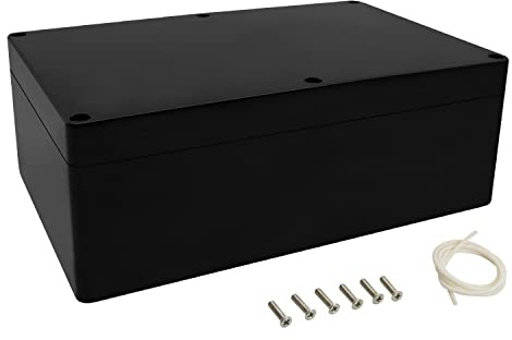LeMotech Project Box ABS Plastic Junction Box IP65 Waterproof Hobby Box Electrical Boxes Universal Enclosure for Electronic Black 8.9X 5.7X 3.1 inch(230x150x85mm)（Pack of 1