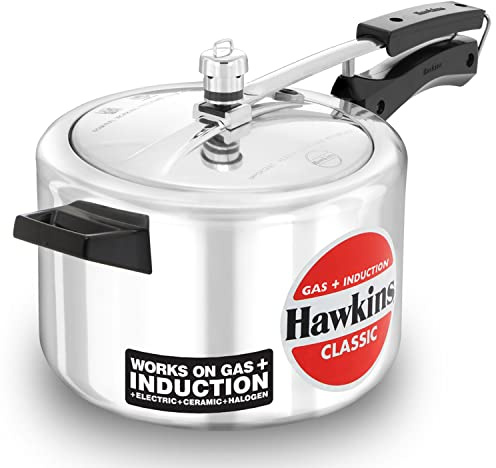 Hawkins Aluminium Classic Pressure Cooker, Induction Inner Lid, Silver Icl50 5 Litre