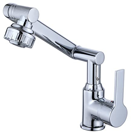 ZXC Hochdruck Küchen Armatur mit schwenkbaren und in der Höhe verstellbaren Auslauf, sowie 2 Strahlarten, moderner Einhandmischer komplett verchromt