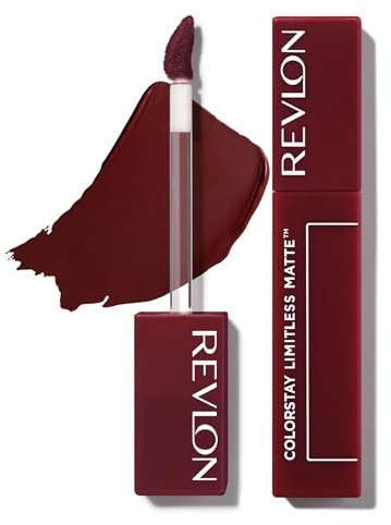 Revlon ColorStay Limitless Matte, Pintalabios Mate de larga duración, Fórmula Vegana, No-Budge Matte, Ligera/Cómoda, Resistente al Agua, Tono 015 Hype Girl