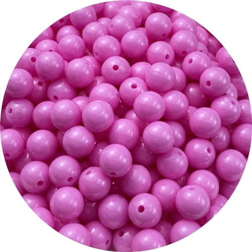 Pinhoollgo 300pcs Acrylic Round Beads 8mm Round Spacer Plastic Pastel Beads Craft Beads with Hole for DIY Bracelet Necklace Jewelry Making Supplies Handmade Craft(Peach Pink)