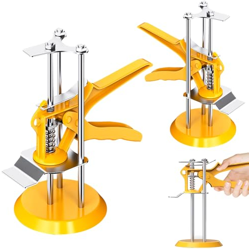 2 Pièces Lève Plaques Manuel, Etai Telescopique Reglable Lève Carreaux, Capacité de Charge Maximale 300kg Leve Outil, pour Soulever et Fixer des Carreaux, des Sols, des Portes et des Fenêtres