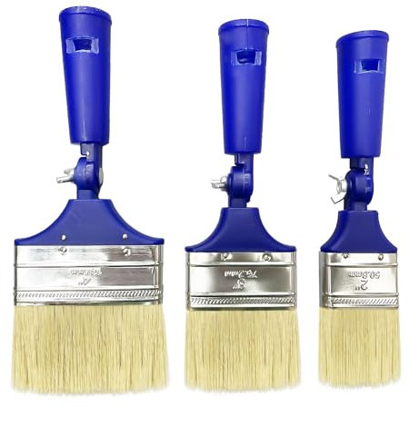 Juego de 3 Brochas Giratorias para Pared y Techo, Pinceles de Gran Alcance Decorativos, Fáciles de Limpiar y Reutilizar