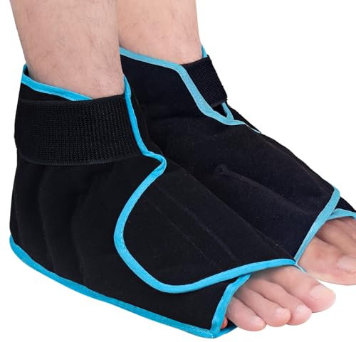 NEWGO Kühlpack Fuß, Kühlsocken Chemotherapie Kühlmanschette Fuß Kühlschuhe kühlung Füße Eisschuh für Verletzungen Knöchel Eisbeutel (schwarz - 2 stück)