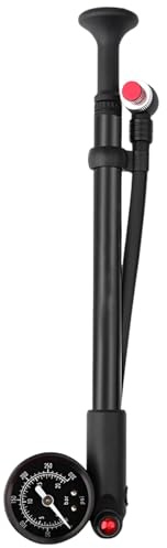 Pompe d'amortisseur 300 PSI, Pompe de Suspension vélo Haute Pression avec manomètre, Alliage d'aluminium, Pompe Portable avec Valve de Purge, 250 mm pour Fourche Avant et Suspension arrière