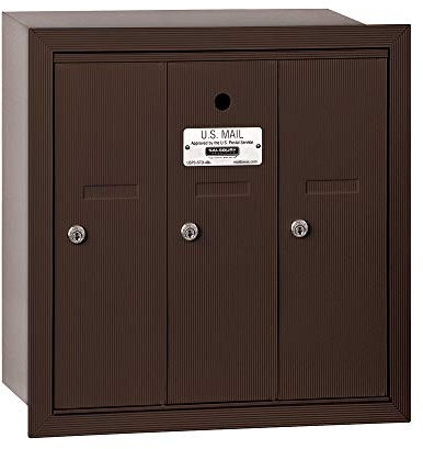 Salsbury Industrias empotrado en vertical buzón con acceso USPS y 3 puertas, 3503ZRU