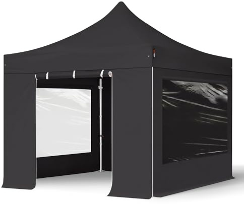 TOOLPORT 10x10 ft Pop Up Canopy Tent, Black