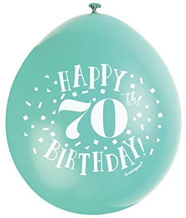 Happy 70th Birthday Assorted Colors Latex Balloons (22cm) Pack of 10 - Festive & Fun Party Decorations, Yellow