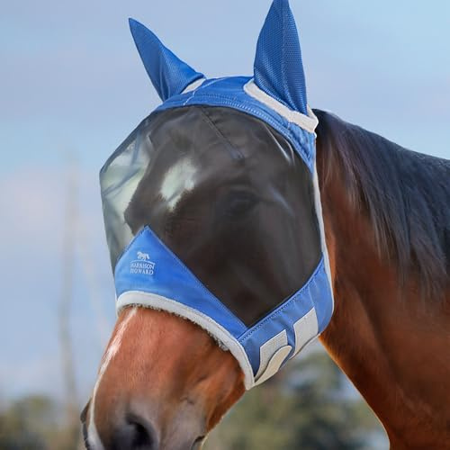 Harrison Howard CareMaster Pro - Maschera antimosche a mezza faccia in pile a maglia fine luminosa, resistente ai raggi UV, color acquamarina (M; Cob)