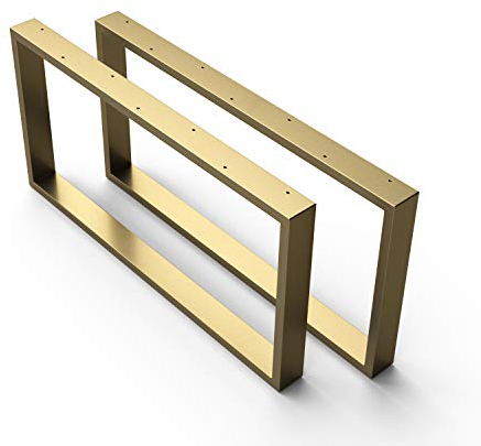 sossai® Couchtischkufen aus Stahl (pulverbeschichtet) | CKK1 | Farbe: Gold | Breite 60 cm x Höhe 40 cm | 2 Stück (Paar) | Design Tischbeine