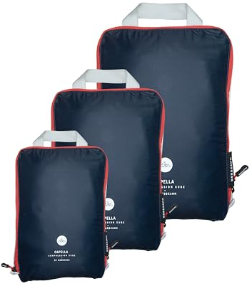 NORDKAMM® Profi-Packtaschen mit Kompression, Ultraleichtes Koffer-Organizer Set, Packing Cubes aus wasserdichtem Stoff, Packwürfel, Packing Cubes Compression