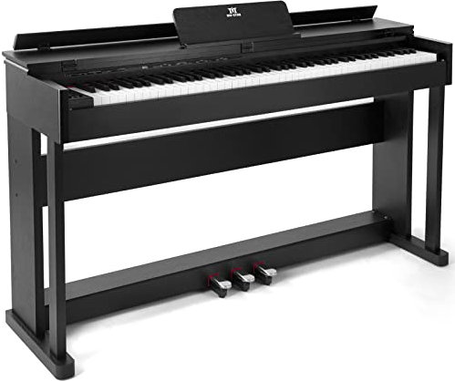 MUSTAR Digital Piano 88 Weighted Keys Hammer Action, Full Size 88 Keys Piano Keyboard Weighted White Electric Piano with Furniture Stand, 3 Pedal Systems, Dual Stereo Speakers
