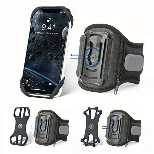 CHULN Brassard Sport pour Téléphone, Brassard Rotation à 360° Compatible avec iPhone13 Pro/13/12 Pro/12/11 Pro/XS/XR/X/8/Samsung Galaxy/Huawei et Autres Smartphones de 4,5 à 7