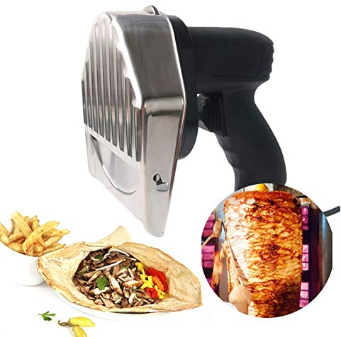 ATAAY Cuchillo eléctrico para Kebab, 80 W Puede Ajustar el Grosor Máquina cortadora de Kebab eléctrica Máquina de Cuchilla eléctrica para Cuchillo de Kebab Turco de Mano, para el hogar Cordero Pol