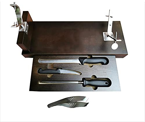luckxuan Porta Prosciutto/Portaprosciutto Chef in Legno del prosciutto Fai da Te Portacinetto for Barbecue Supporto in Metallo Ristorante Accessori for Cucina Supporto Prosciutto