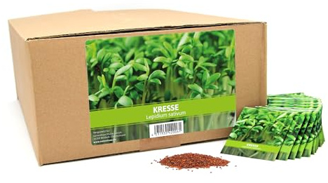 FLORTUS Kressesamen für Gastgeschenke (500 Stück) | Kleine Geschenktüten Sprossen Samen für Kresse als Dankeschön Geschenke & Werbegeschenke | Kräutersamen für Microgreens