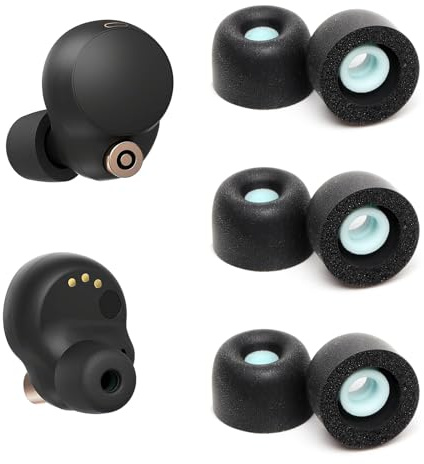 Memory Foam Ear Buds für Sony WF-1000XM4/XM5/XM6, Ohrstöpsel Ersatz Sony Ear Piece Foam Tips für WWF-1000XM4/XM5/XM6, Fit Charging Case (Matte Oberfläche, 3 Paar, L)