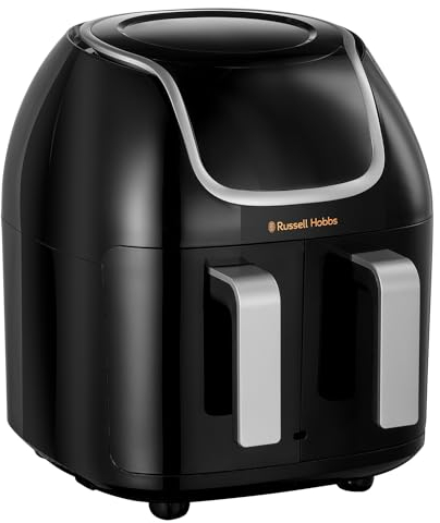 Russell Hobbs Dual Basket Air Fryer [2 x 4.25L baskets, 8 pre-set cooking functions, SmartSync setting so foods finish at the same time, 2 Non-stick crisper plates included] 27290s
