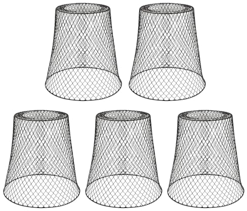 Birtern Lot de 5 cloches de protection pour plantes en fil de poulet, protection contre les animaux, cloche de jardin en métal noir, panier de protection en fil de fer pour garder le poulet à