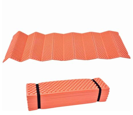 Msiud Colchoneta para Acampar, Esterilla Aislante Exteriores IsotéRmica Plegable Ultraligera Colchoneta de Espuma para Senderismo Mochileros Camping Playa Viajes (Color Naranja)