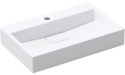 doporro Waschbecken Aufsatzwaschbecken Mineralguss Hängewaschbecken mit Nano-Beschichtung inkl. Ablaufgarnitur Col19