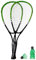 Speed-Badminton Set, 2 handliche Aluminium-Rackets, 3 windstabile Bälle,Federball, praktische Tasche, Crossminton, blau, grün, rot (grün)