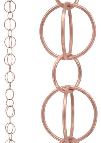 DFTDFYXYCadena para Lluvia Cadena De Lluvia para Decoración De Canalones Sistema Colector De Lluvia Recogedor De Lluvia Decorativo De Repuesto para Canalones, Drenaje De Aleros,Cobre,2.6m(8.5ft)