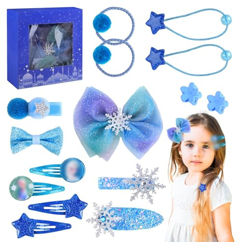 15 Stück Haarschmuck Mädchen, Haarspangen Mädchen, Cartoon Thema Haarschmuck Haarreifen Haarclips Selber Machen Haarklammer Schmetterling Kinderschmuck Machen 4 Jahre Mit Schleife Und Schneeflocken