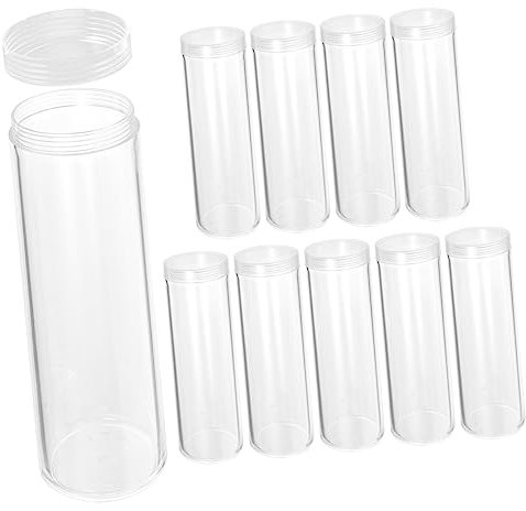 HOUDERCO Münzröhrchen Aus Kunststoff 25mm Durchmesser Transparent Münzaufbewahrungsröhrchen Schutzbehälter Für Sammler Münzen Aufbewahrung