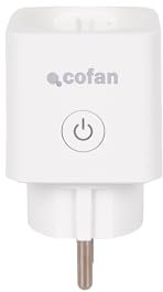 Cofan Enchufe inteligente con WiFi | Conectividad WiFi 2.4 GHz + Bluetooth | Funciona con aplicación Smart Life o Tuya | Compatible con Alexa y Google | Temporizador, programador de horarios